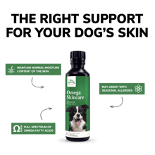 Product Image,New Look. Same Product.,Supplement Facts,,THE RIGHT SUPPORT FOR YOUR DOG'S SKIN — Maintain normal moisture content of the skin, Full spectrum of omega fatty acids, May assist with seasonal allergies