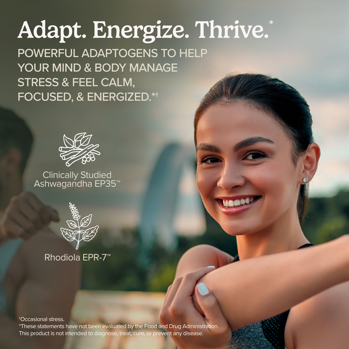 Adaptra® supplement capsule held between fingers