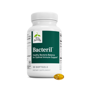 Bacteril™ supplement bottle with white cap, green label, 30 softgels