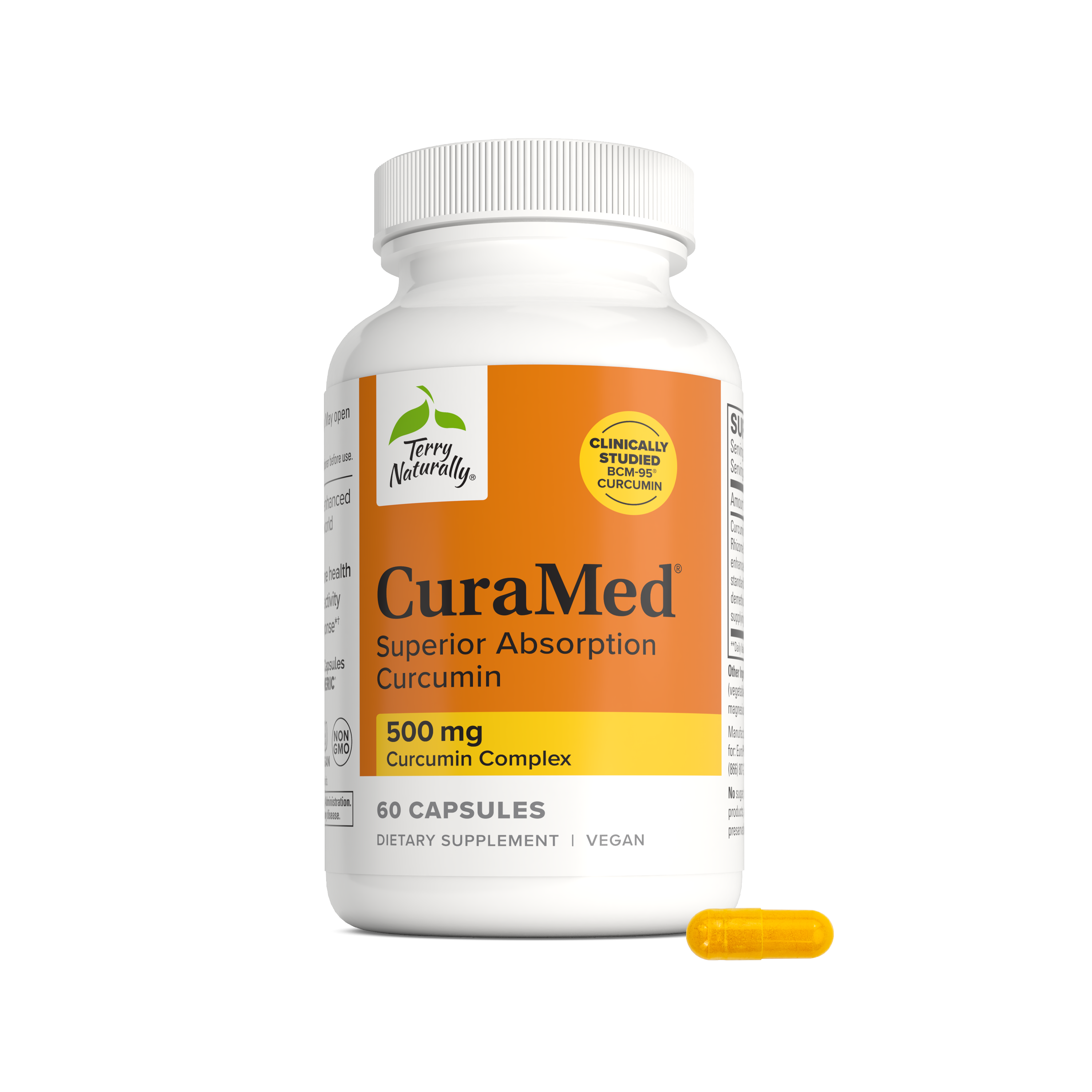 CuraMed 500 mg Curcumin Complex bottle and pill image