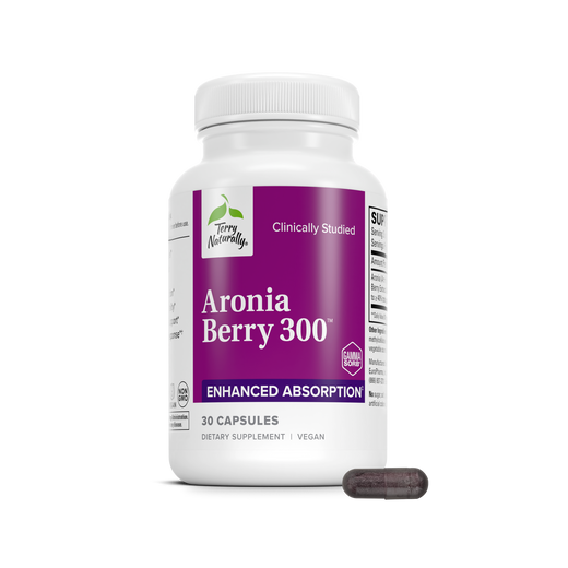 Aronia Berry 300 supplement bottle with white cap; 30 capsules label