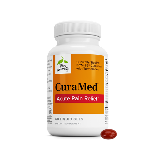 CuraMed® Acute Pain Relief liquid gel supplement bottle, 60 softgels