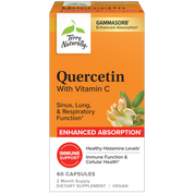 Dietary supplement box for quercetin and vitamin C, enhanced absorption, 60 capsules, vegan