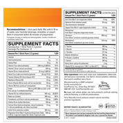 Supplement facts panel for energy revitalization drink mix stick packs