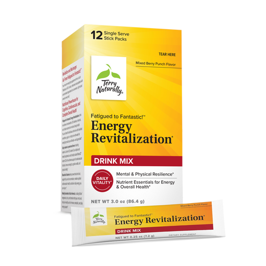 Energy revitalization drink mix stick packs, 12 single-serve sachets in box