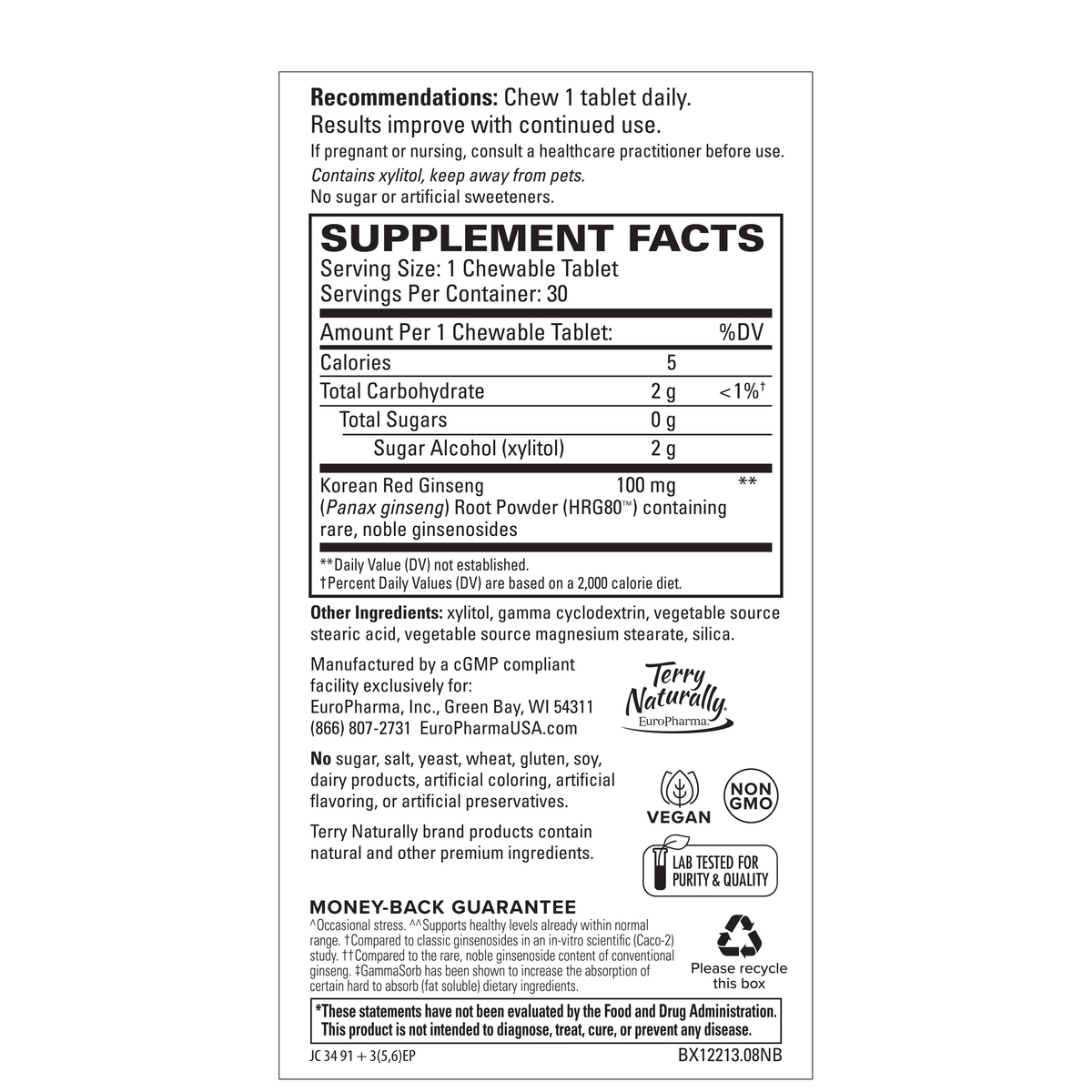 HRG80™ Red Ginseng Energy Chewable