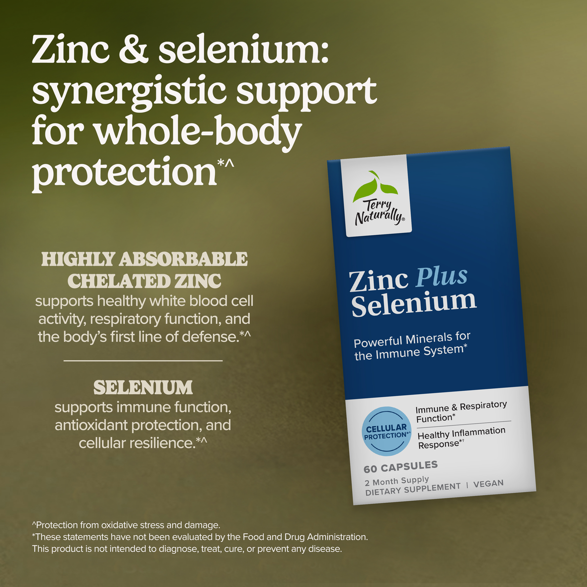Terry Naturally Zinc Plus Selenium 60 Capsules
