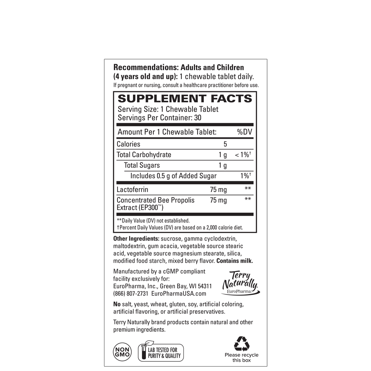 Lactoferrin with Propolis Extract EP300™