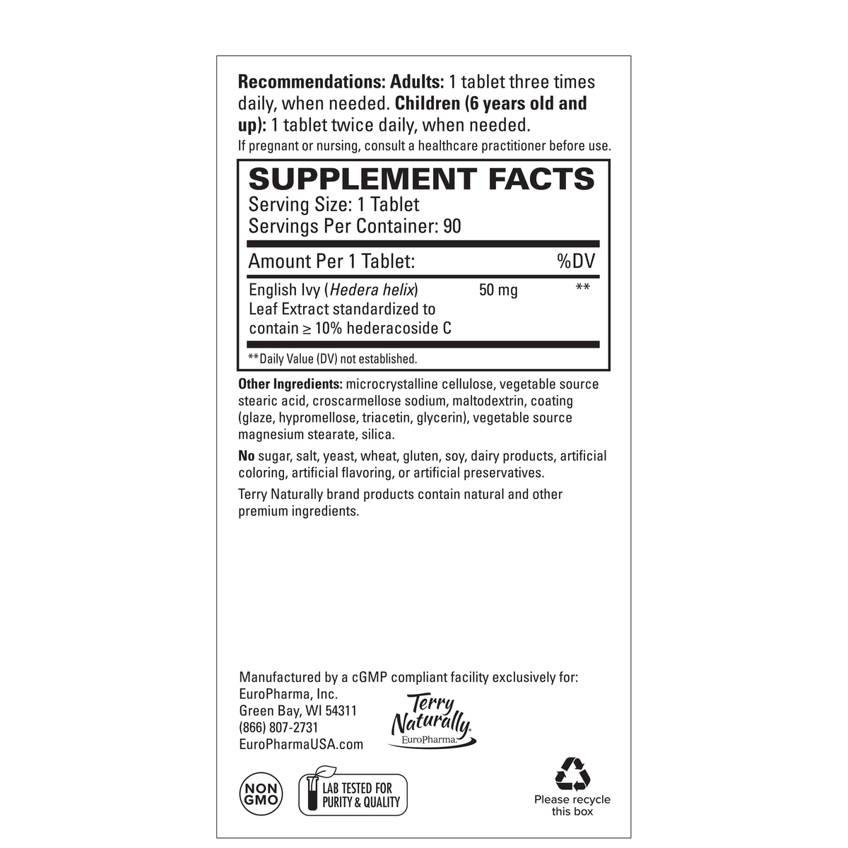 Bronchial Clear™ Ivy Leaf Extract