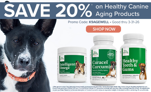 Save 20% on Healthy Canine Aging Products – Promo Code: K9AGEWELL
