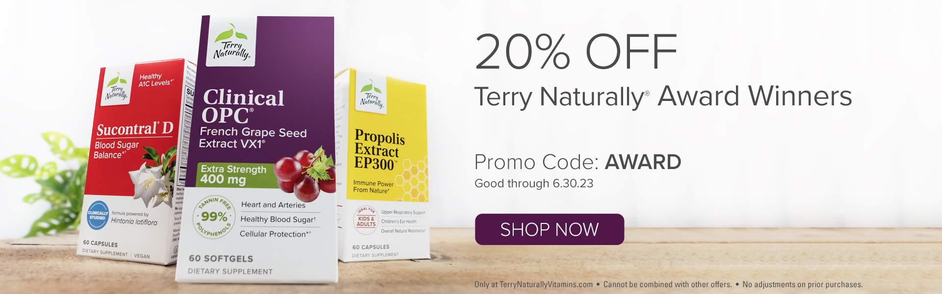 20% OFF Terry Naturally® Award Winners • Promo code: AWARD