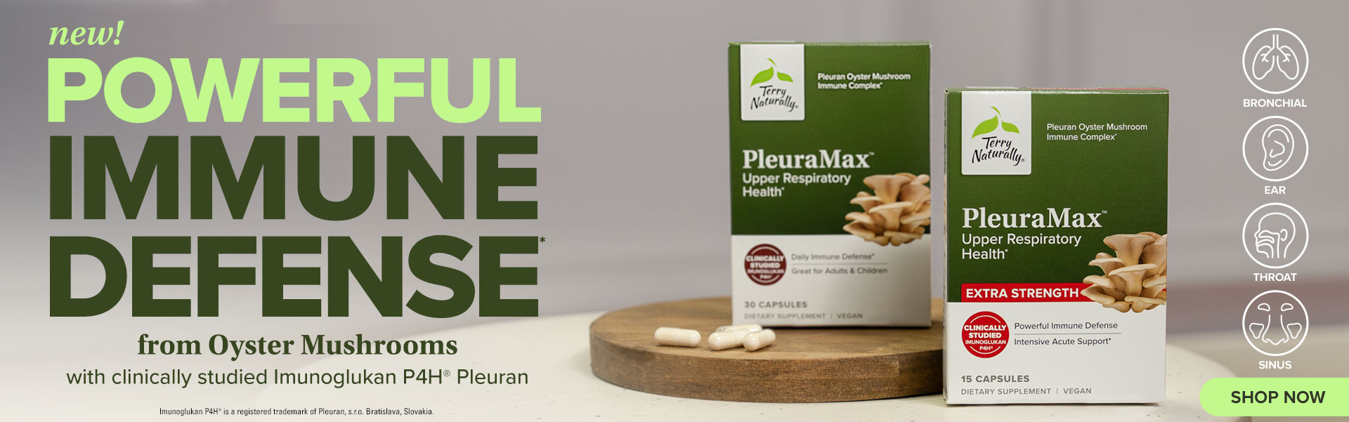 Powerful Immune Defense* from Oyster Mushrooms | PleuraMax Upper Respiratory Health* | Terry Naturally
