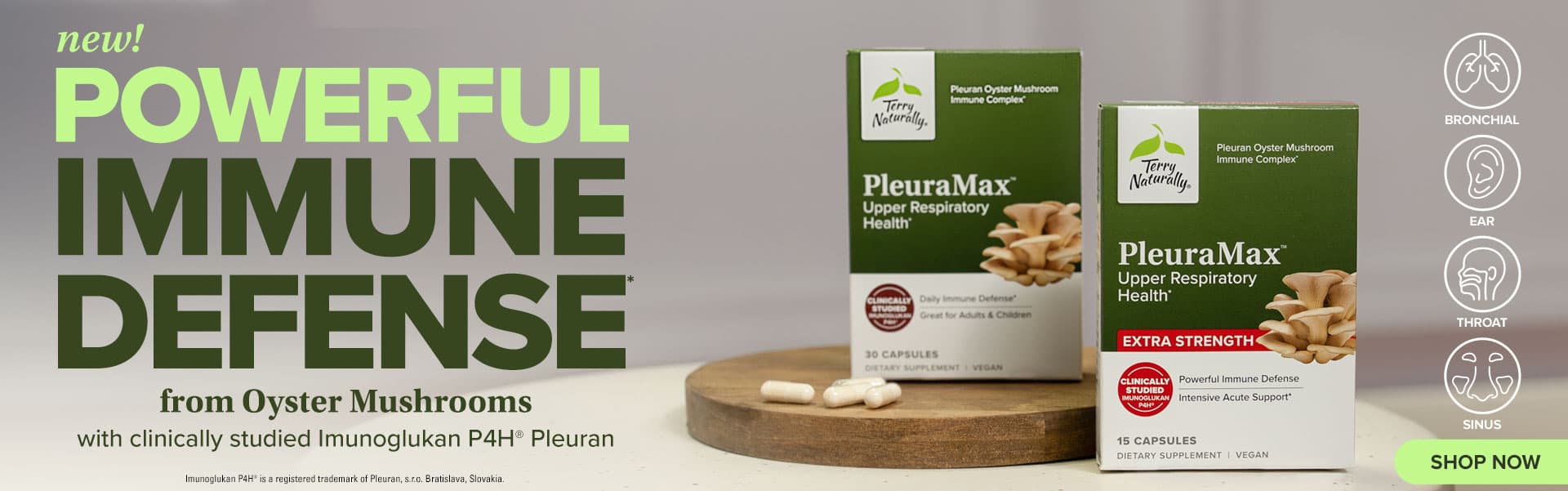 Powerful Immune Defense* from Oyster Mushrooms | PleuraMax Upper Respiratory Health* | Terry Naturally