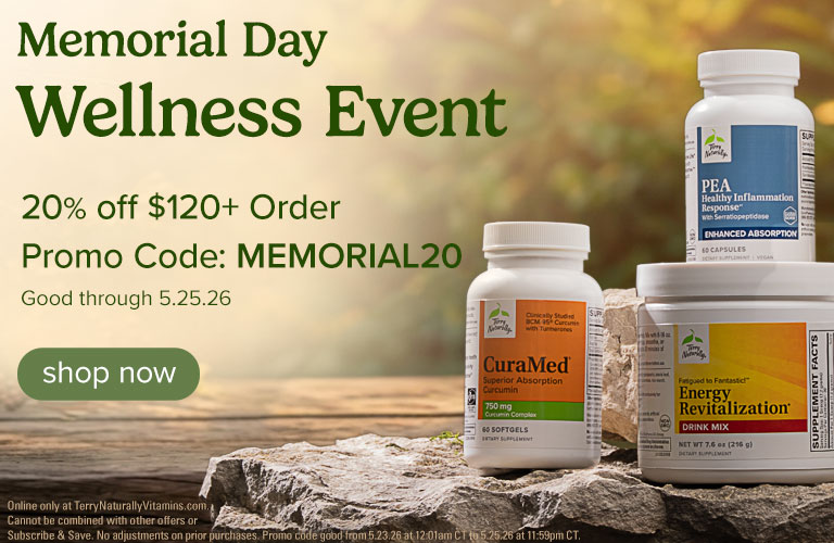 Memorial Day Wellness Event • 20% off $129+ order • Promo code: MEMORIAL20 • Shop Now
