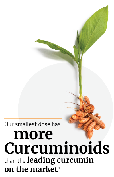 Our smallest dose has more Curcuminoids than the leading curcumin on the market††