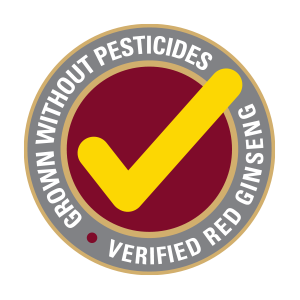GROWN WITHOUT PESTICIDES • VERIFIED RED GINSENG