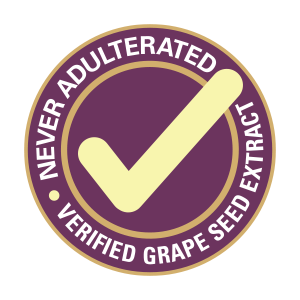 NEVER ADULTERATED • VERIFIED GRAPE SEED EXTRACT