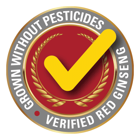 Grown without pesticides • Verified Red Ginseng